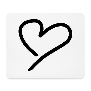 Coeur - Tapis de souris (format paysage) - blanc - Devant