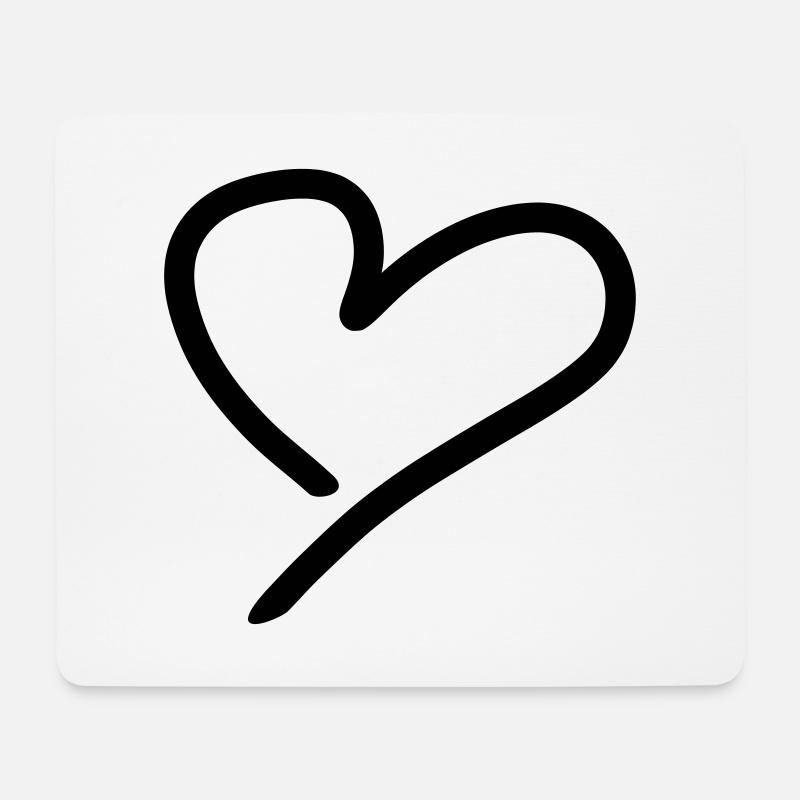 Herz - Mousepad (Querformat) - Weiß