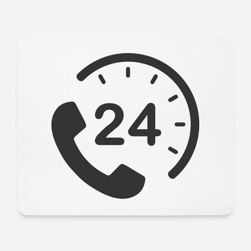 24/7 h Service - Mousepad (Querformat) - Weiß