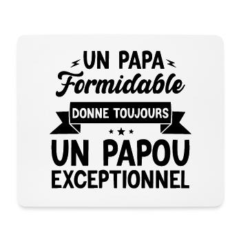 Papa Formidable Donne Toujours Papou Exceptionnel - Tapis de souris (format paysage) - blanc - Devant