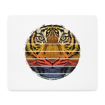Tiger Animal Predator Wild Wilderness Vintage Retro - Mouse Pad (horizontal) - white - Front