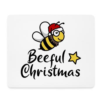 Beeful Christmas Biene Weihnachten Weihnachtsmann - Mousepad (Querformat) - Weiß - Vorne