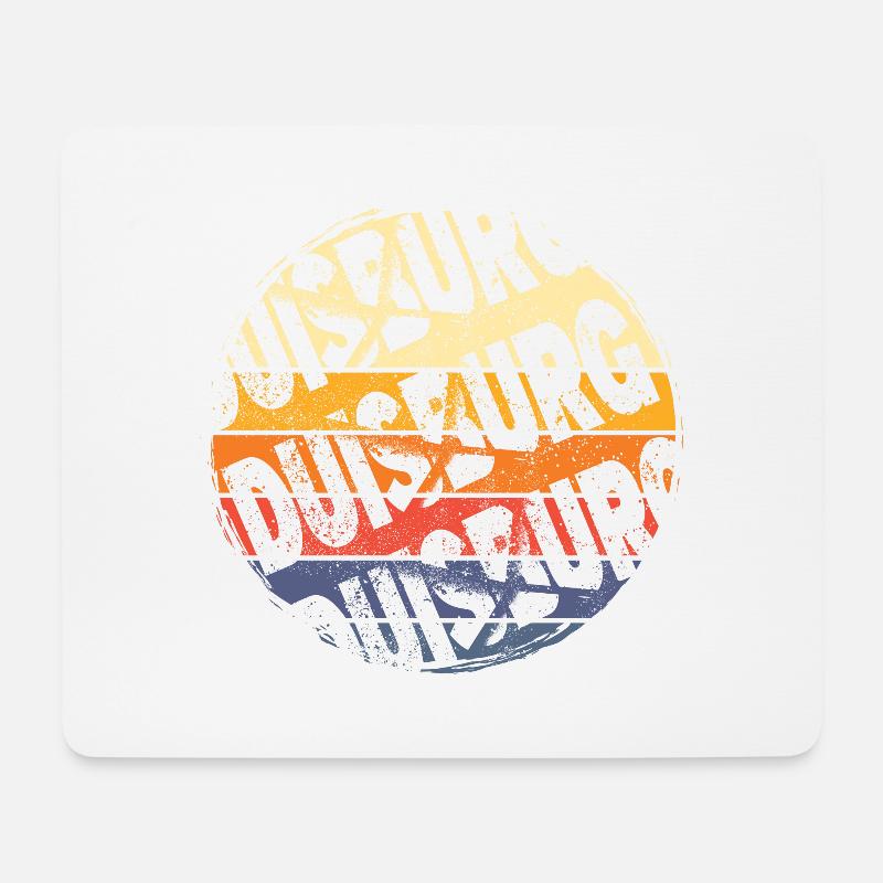 Duisburg Deutschland Stadt Vintage Retro Skyline - Mousepad (Querformat) - Weiß
