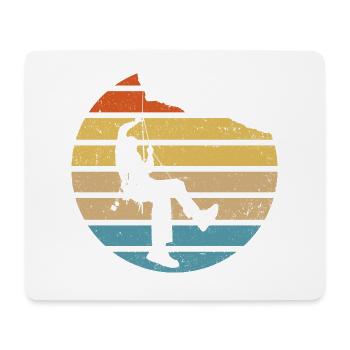 Retro Graphic Climbing Bouldering Rock Climber Mou - Mousepad (Querformat) - Weiß - Vorne