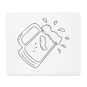 Bier Zeichnung Party Feiern schwarz - Mousepad (Querformat) - Weiß - Vorne