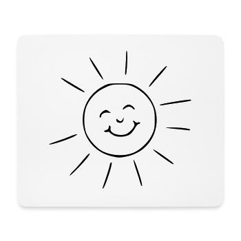 Sonne Zeichnung Natur Skizze schwarz - Mousepad (Querformat) - Weiß - Vorne