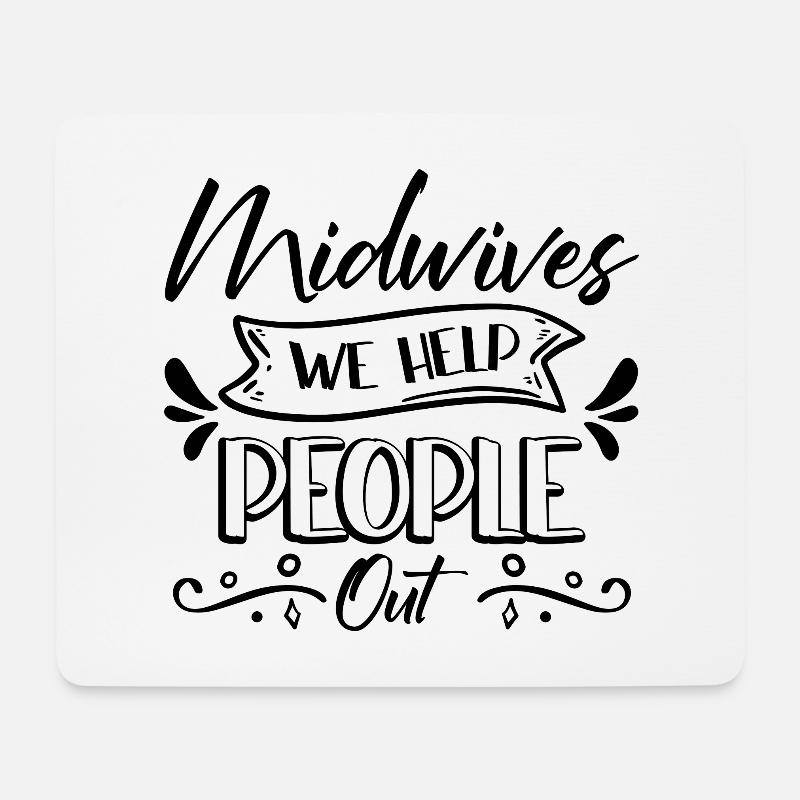 Midwife - Mousepad (Querformat) - Weiß