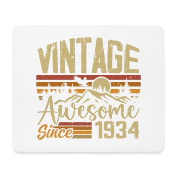 Vintage 1934 Rétro Cadeau D’anniversaire 1934 - Tapis de souris (format paysage) - blanc - Devant