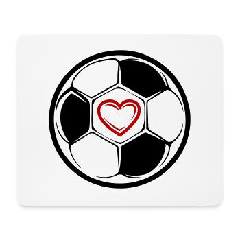 Fussball Symbol Herz Mannschaft - Mousepad (Querformat) - Weiß - Vorne