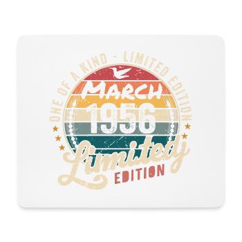69th Birthday Gift, Born March 1956 - Mouse Pad (horizontal) - white - Front