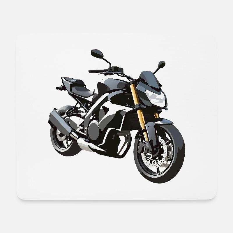 Biker Sticker - Motorbike Design - Mousepad (Querformat) - Weiß