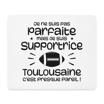 Supportrice Toulouse Parfaite Rugby - Tapis de souris (format paysage) - blanc - Devant
