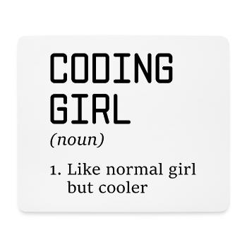 Coding Girl Definition Noun Software Developer Pro - Mousepad (Querformat) - Weiß - Vorne