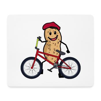 Peanut Bicycle Cyclist Children Child Wheel - Mouse Pad (horizontal) - white - Front
