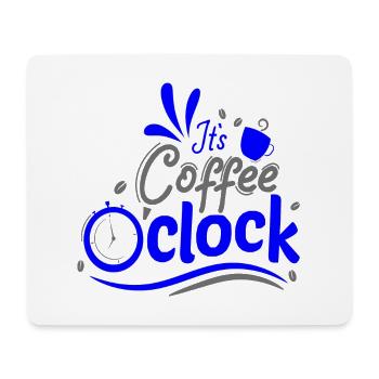 C’est Café o horloge Horloge à café Heure - Tapis de souris (format paysage) - blanc - Devant