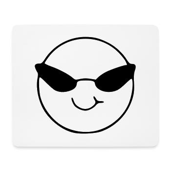Emoji sketch cool noir - Tapis de souris (format paysage) - blanc - Devant