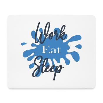 Design Work Eat Sleep - Tapis de souris (format paysage) - blanc - Devant