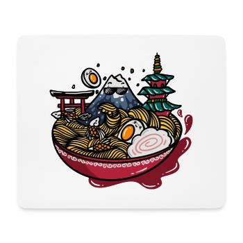 kawaii ramen sweet anime food délicieuse soupe de nouilles - Tapis de souris (format paysage) - blanc - Devant
