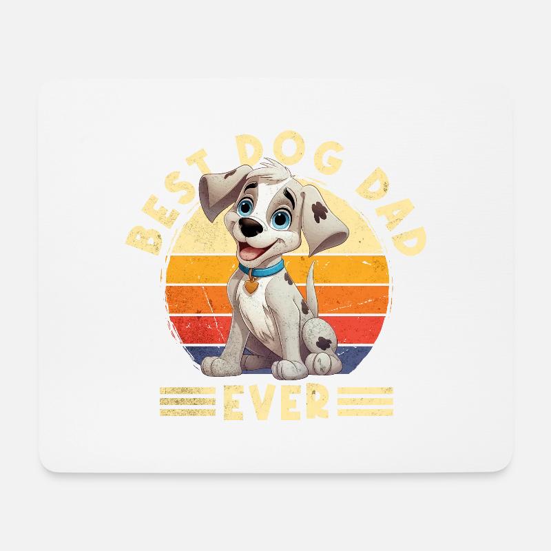 Hund Best Dog Dad Ever Bester Hunde Papa Vater - Mousepad (Querformat) - Weiß