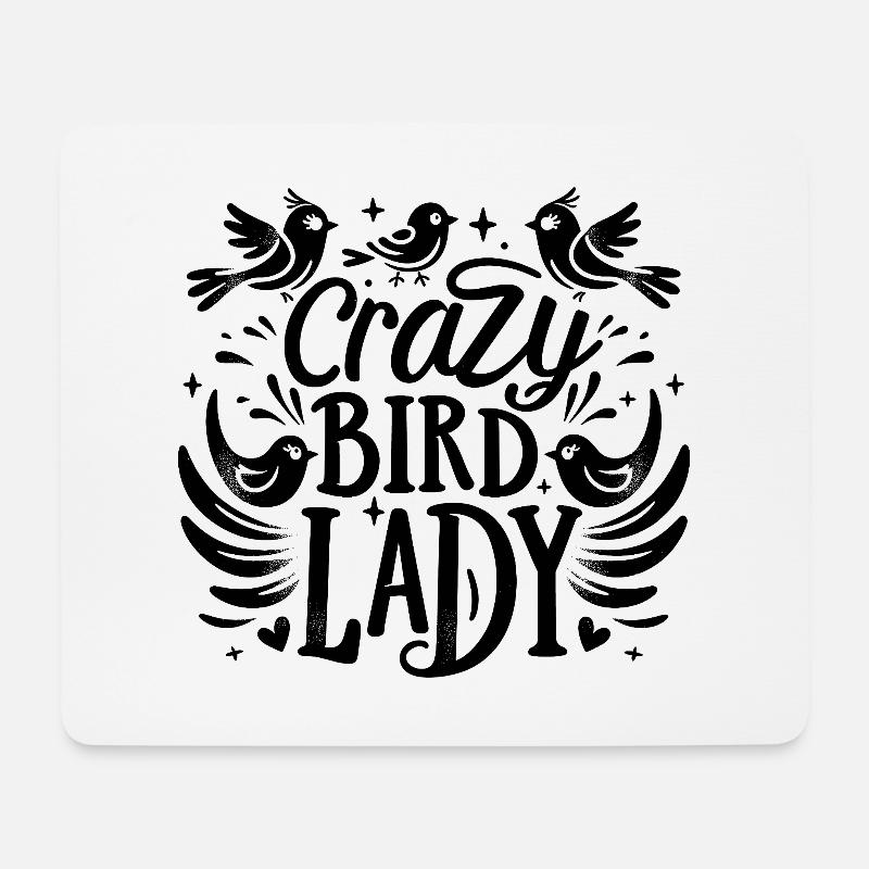 Crazy Bird Lady Vogelbeobachtung Vogelbeobachter Vögel - Mousepad (Querformat) - Weiß