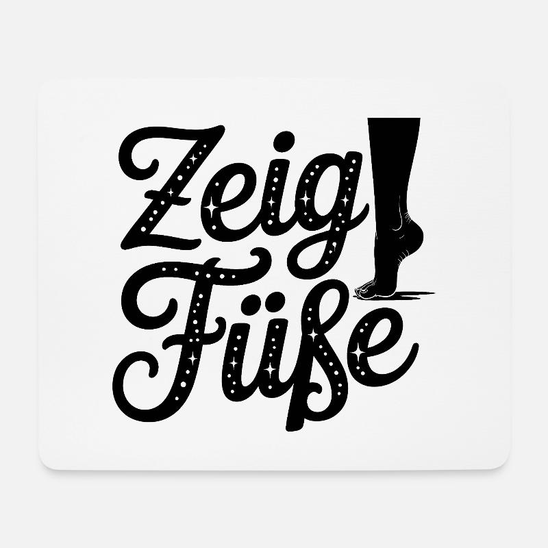 Zeig Füße - Deutsche Memes - Mousepad (Querformat) - Weiß