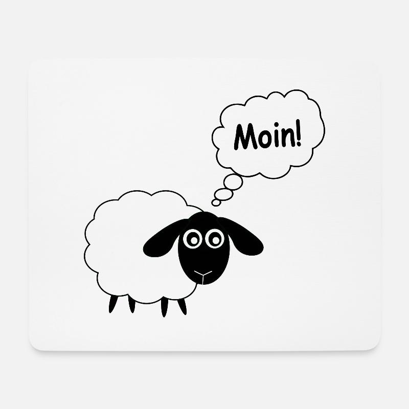 Schaf Comic Moin! lustiges Geschenk - Mousepad (Querformat) - Weiß