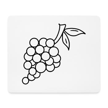 Pommes de la grappe émoji broderie émoji croquis noir - Tapis de souris (format paysage) - blanc - Devant