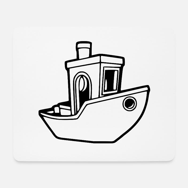 Benchy Boat - 3D Druck Design [black] - Mousepad (Querformat) - Weiß