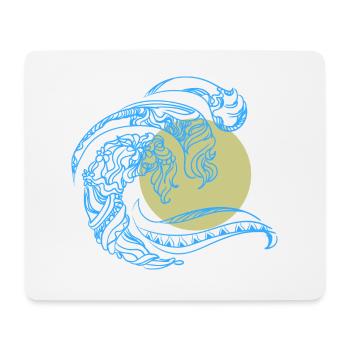 Minimal Design Mandala Wave Sun Trendy Summer - Mouse Pad (horizontal) - white - Front