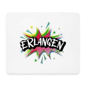 Erlangen Germany City Pop Art Comic Art - Mouse Pad (horizontal) - white - Front