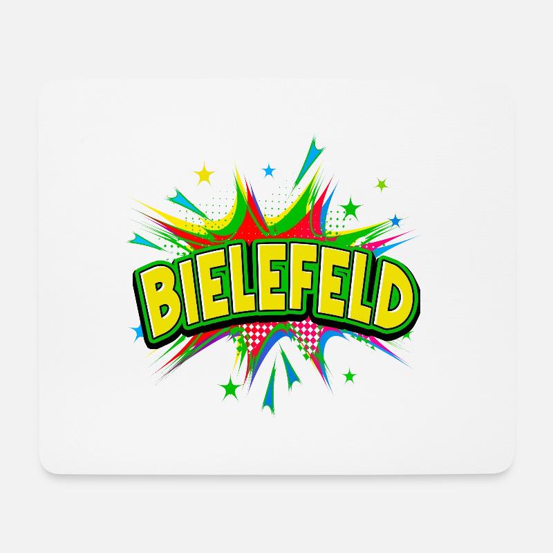 Bielefeld Deutschland Stadt Pop Art Comic Kunst - Mousepad (Querformat) - Weiß
