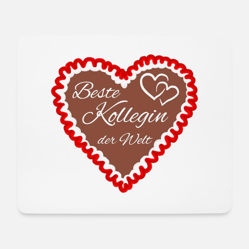 Kollegin beste der Welt Lebkuchenherz - Mousepad (Querformat) - Weiß