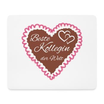 Lebkuchenherz rose beste Kollegin der Welt - Mousepad (Querformat) - Weiß - Vorne