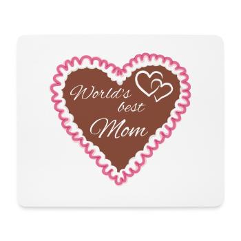 Lebkuchenherz World's best mom - Mousepad (Querformat) - Weiß - Vorne