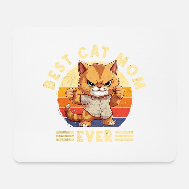 Katze Best Cat Mom Ever Katzenmama Lustig Spruch - Mousepad (Querformat) - Weiß