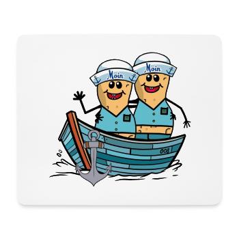 Erdnüsse Matrosen Jungs Boot Ruderboot Seenot - Mousepad (Querformat) - Weiß - Vorne