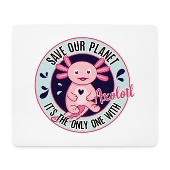 Axolotl Schwanzluch Amphibien Molche Aquarium Tier - Mousepad (Querformat) - Weiß - Vorne