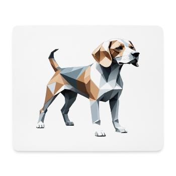 Beagle - Conception de chien de compagnie - Tapis de souris (format paysage) - blanc - Devant