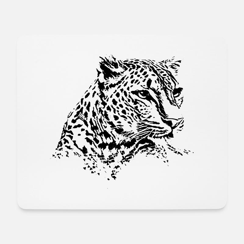 Leopard - Mousepad (Querformat) - Weiß