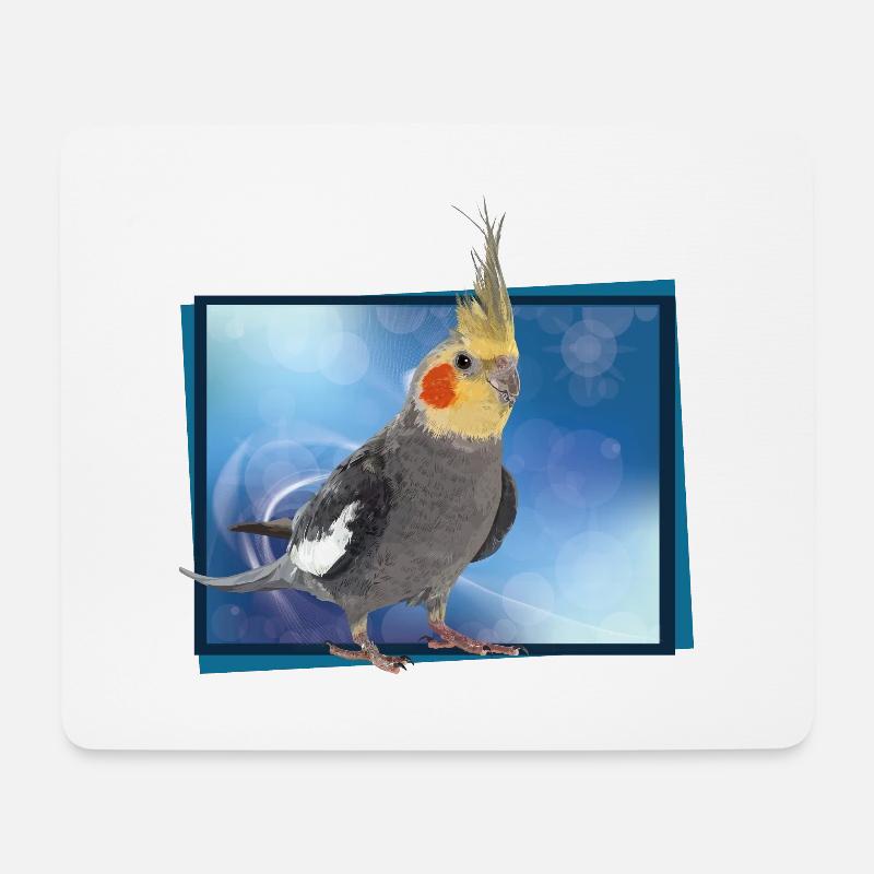 Nymphenkakadu - Mousepad (Querformat) - Weiß