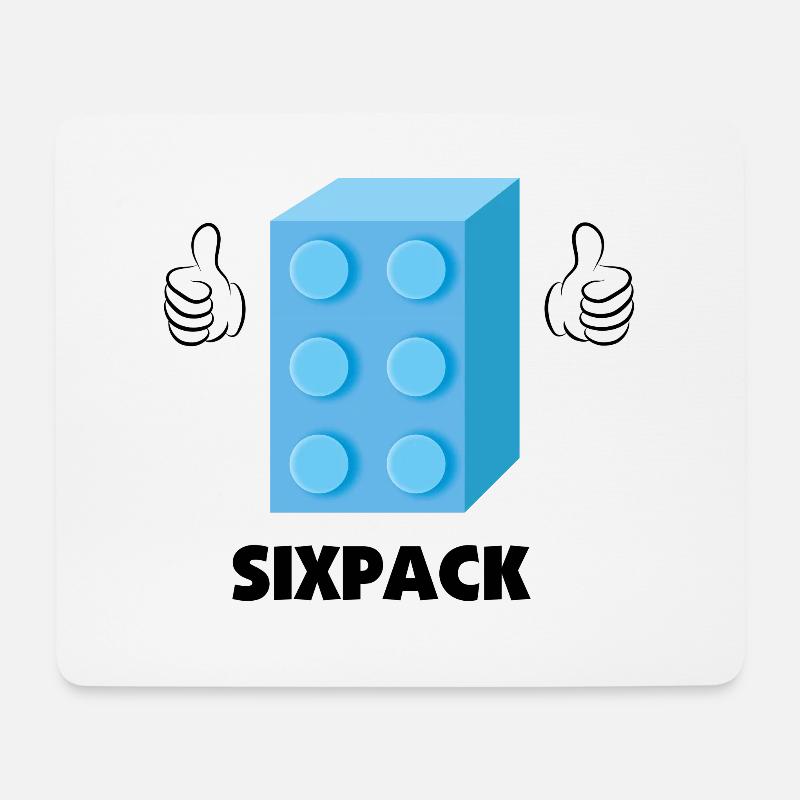 Sixpack Brick - Mousepad (Querformat) - Weiß