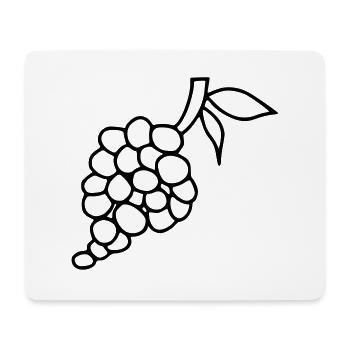 Pommes de la grappe émoji broderie émoji croquis noir - Tapis de souris (format paysage) - blanc - Devant