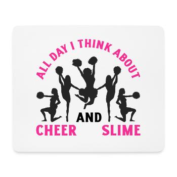 All Day i Think About Cheer And Slime Cheerleading - Mousepad (Querformat) - Weiß - Vorne
