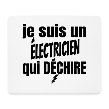 électricien qui déchire - Tapis de souris (format paysage) - blanc - Devant