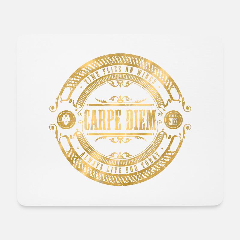 Nutze den Tag - Carpe Diem - Mousepad (Querformat) - Weiß