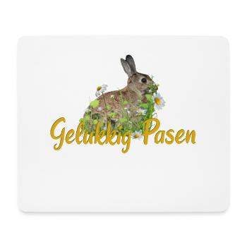 gelukkig pasen Frohe Ostern - Mousepad (Querformat) - Weiß - Vorne