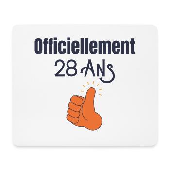 Officiellement 28 Ans' - Tapis de souris (format paysage) - blanc - Devant