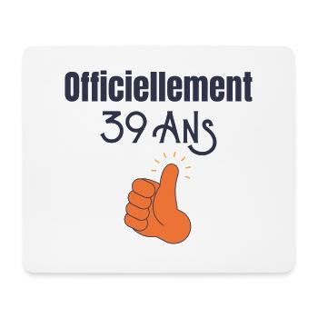 Officiellement 39 An - Tapis de souris (format paysage) - blanc - Devant