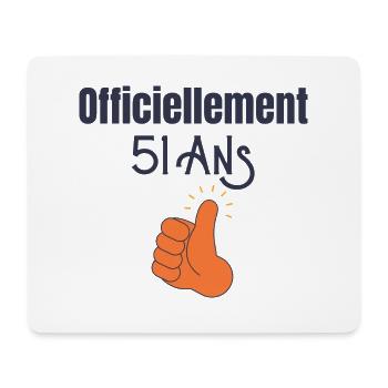 Officiellement 51 Ans - Tapis de souris (format paysage) - blanc - Devant