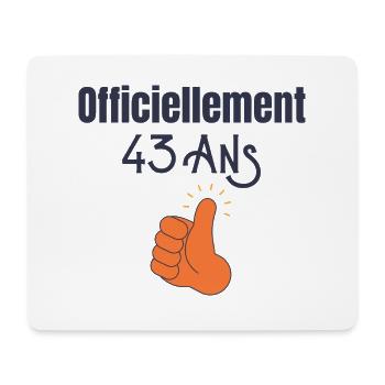 Officiellement 43 Ans - Tapis de souris (format paysage) - blanc - Devant